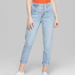 Wild Fable Mom Jean pleated yolk with tapered ankle.